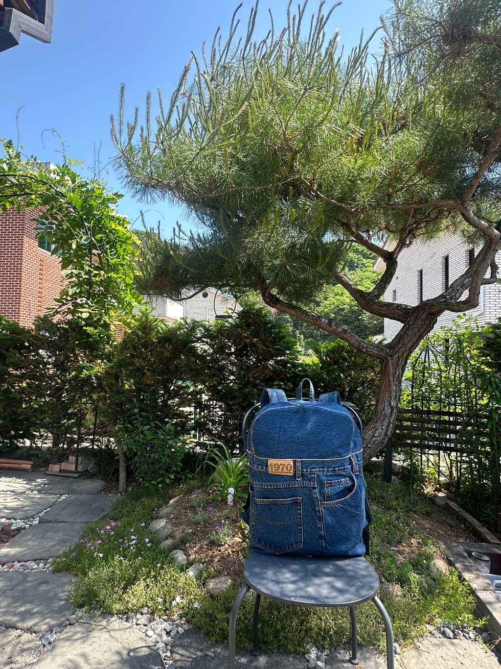 Real Blue Formal Male Upyclced Denim Backpack - Large / 리얼블루 포멀 남성 업사이클 데님 백팩 [라지]