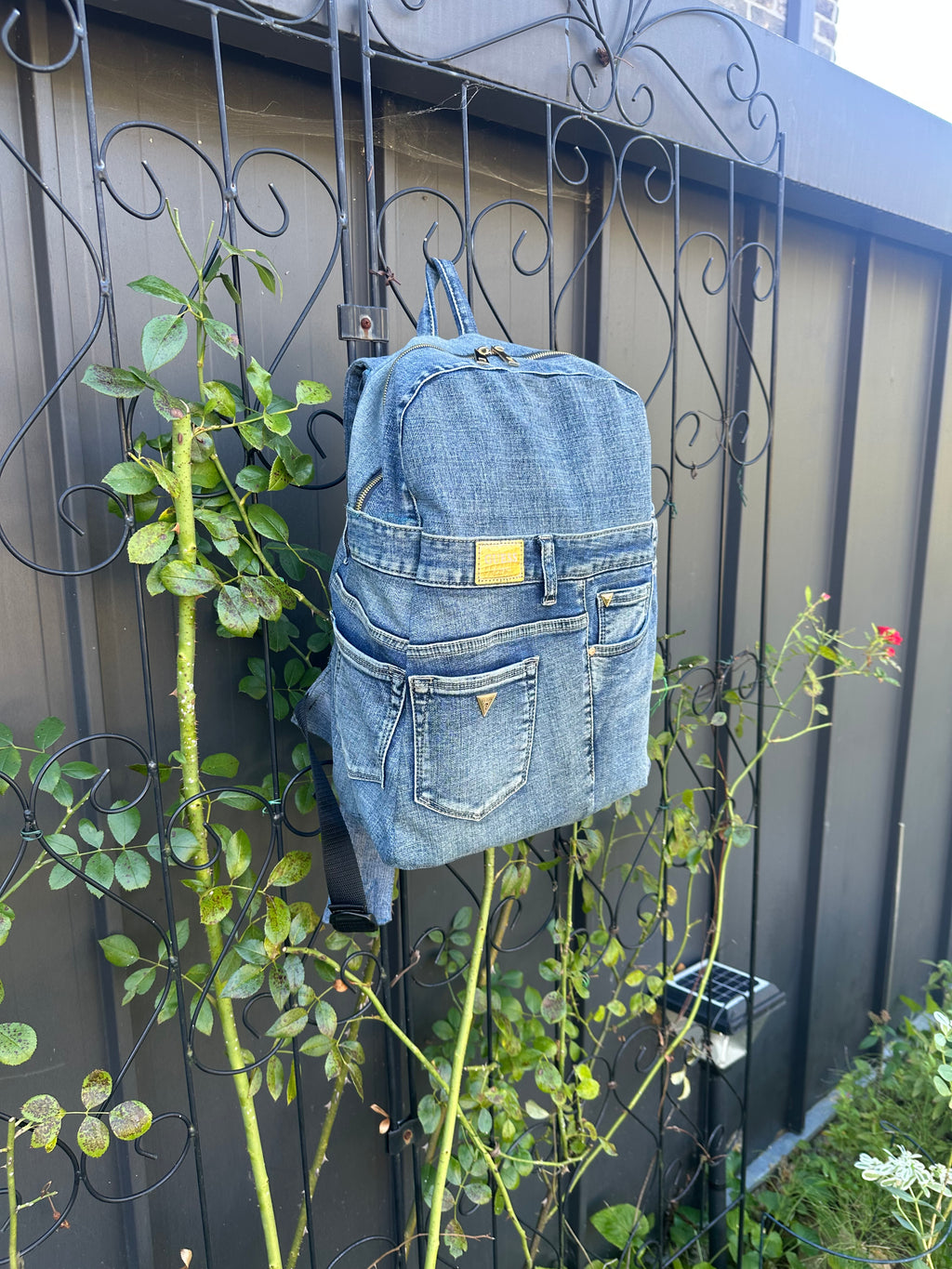 Ocean Blue Upcycled Denim Backpack - Small Medium / 오션블루 업사이클 데님 백팩 [스몰미디엄]