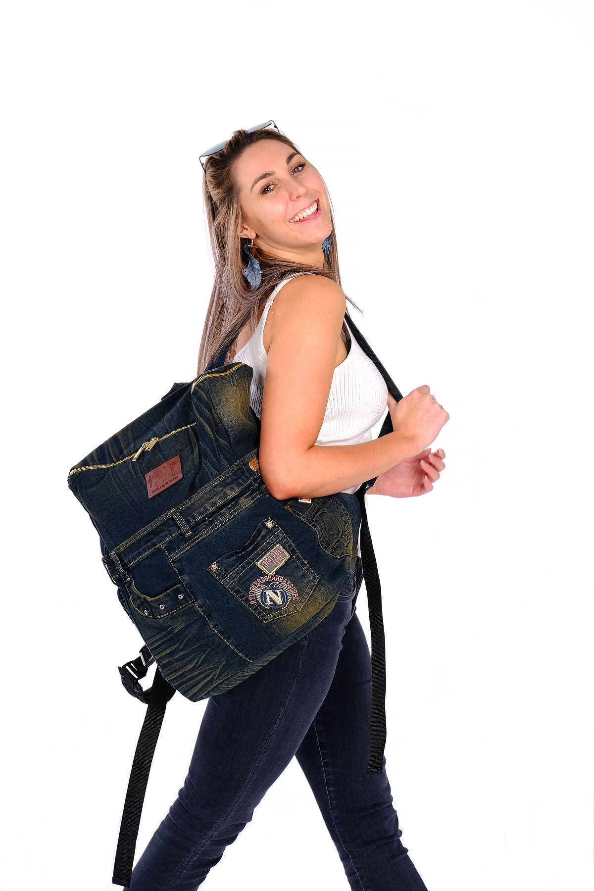 Zealand Upcycled Denim Backpack