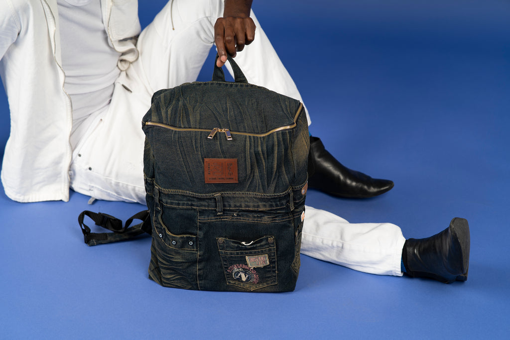 Zealand Upcycled Denim Backpack
