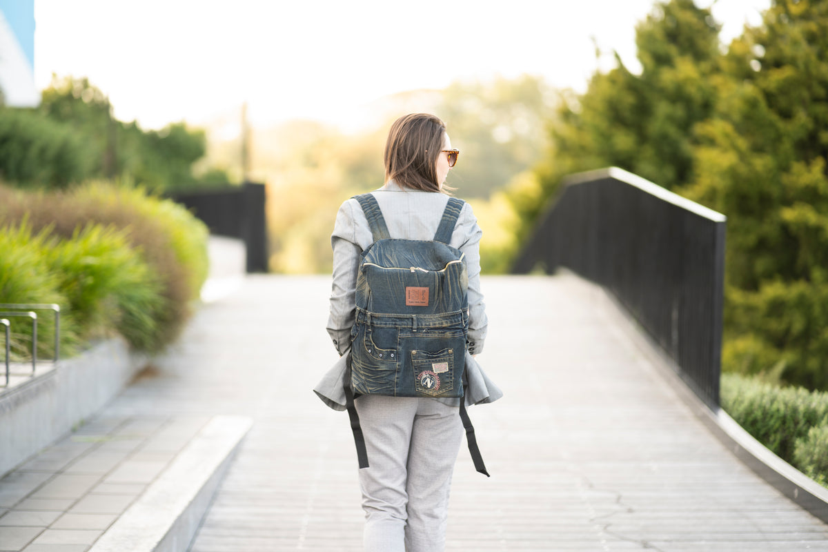 Zealand Upcycled Denim Backpack