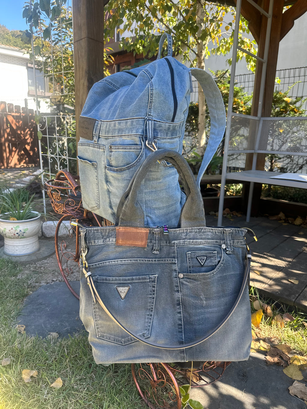 Premium Texture Upcycled Blue Denim - Large / 프리미엄 업사이클 블루 데님 [라지]