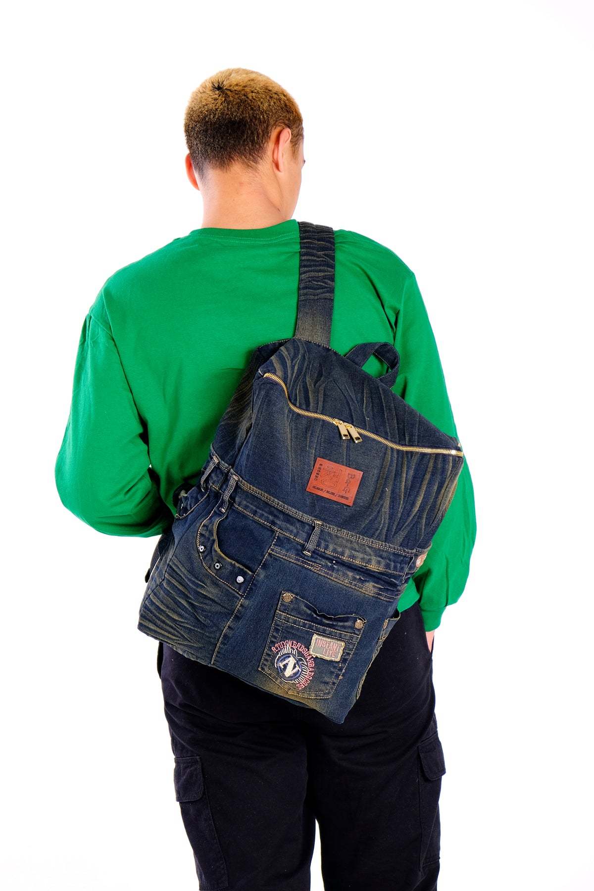 Zealand Upcycled Denim Backpack