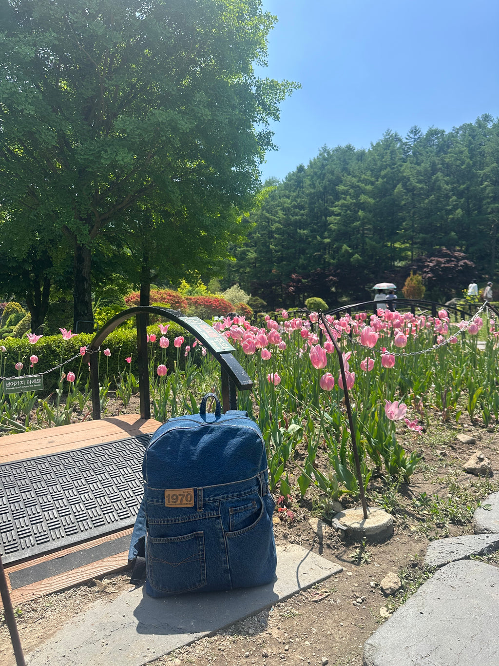 Real Blue Formal Male Upyclced Denim Backpack - Large / 리얼블루 포멀 남성 업사이클 데님 백팩 [라지]
