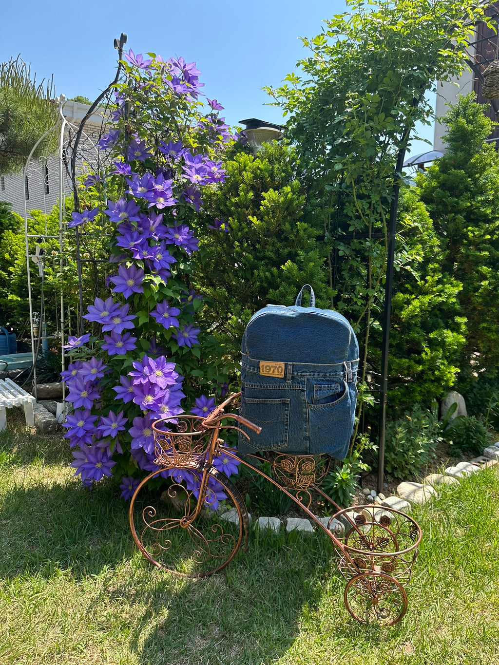 Real Blue Formal Male Upyclced Denim Backpack - Large / 리얼블루 포멀 남성 업사이클 데님 백팩 [라지]