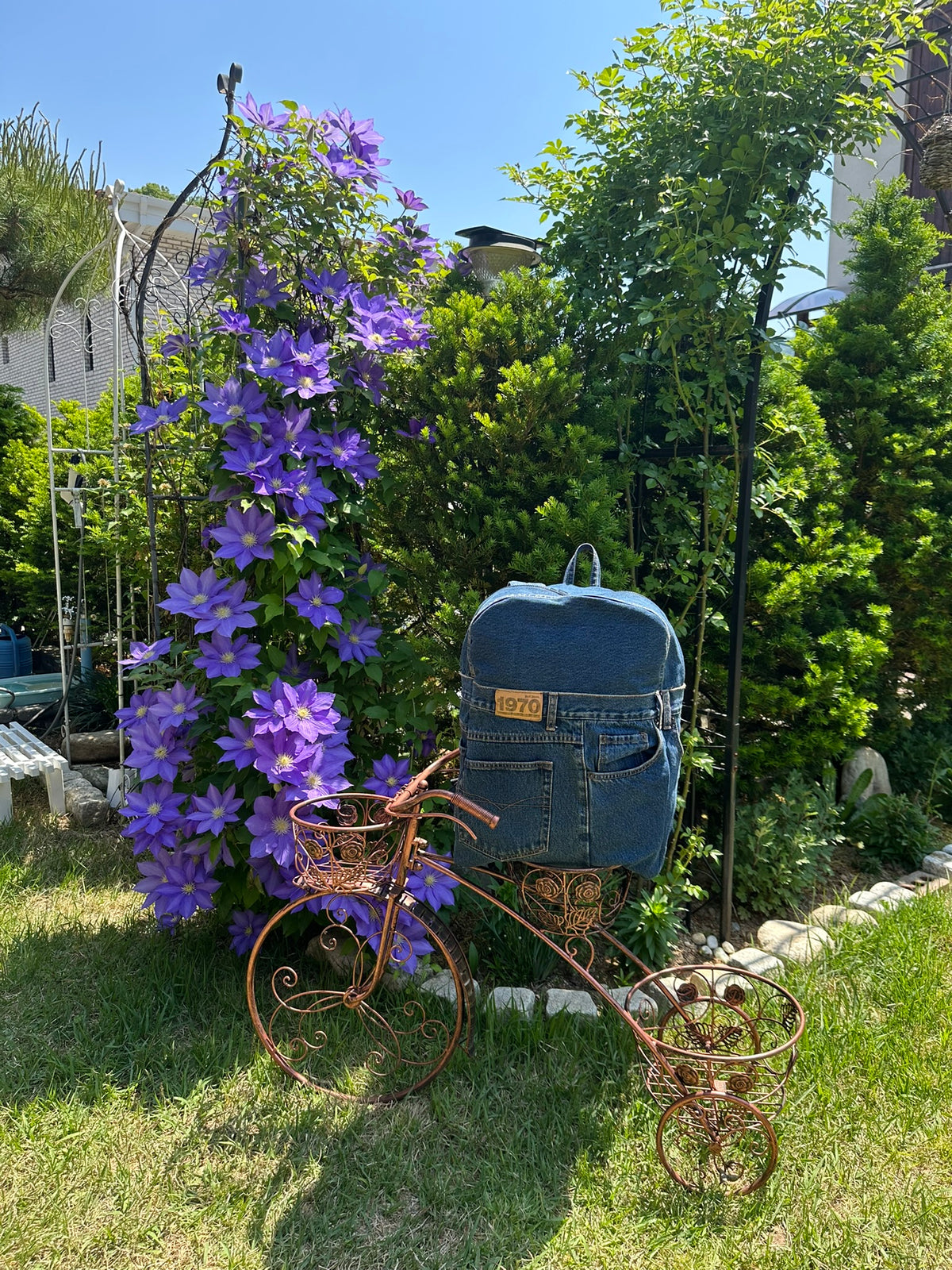 Real Blue Formal Male Upyclced Denim Backpack - Large / 리얼블루 포멀 남성 업사이클 데님 백팩 [라지]
