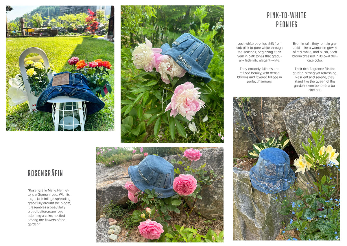 커스텀 업사이클 데님 버킷햇 Customized Upcycled Denim Bucket Hat