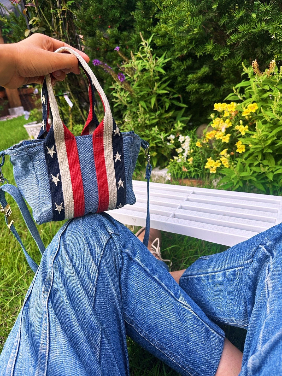 Hand-Grip Mini Denim Tote Bag 핸드그립 미니 업사이클 데님 토트백