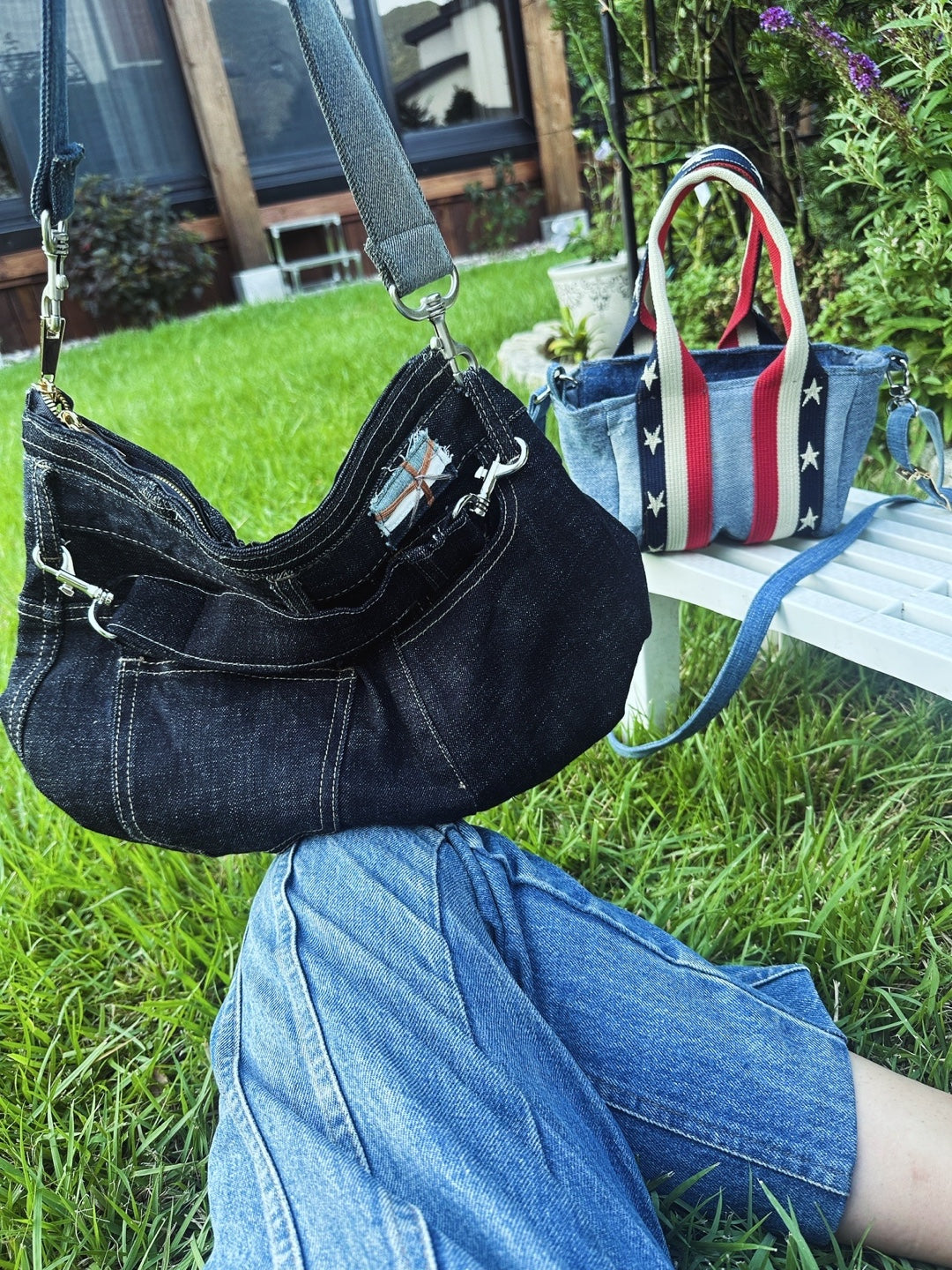 Hand-Grip Mini Denim Tote Bag 핸드그립 미니 업사이클 데님 토트백