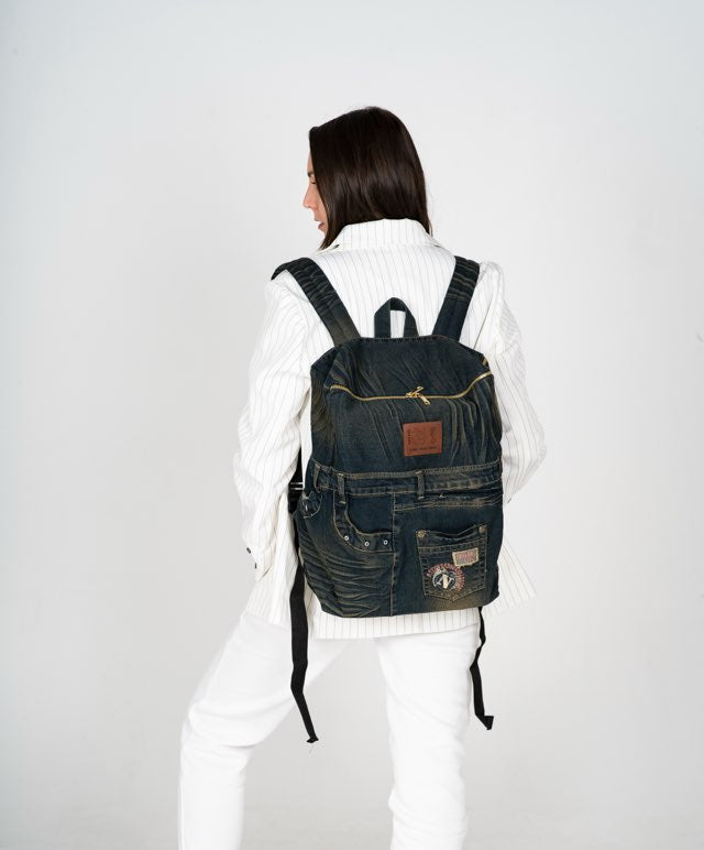 Zealand Upcycled Denim Backpack