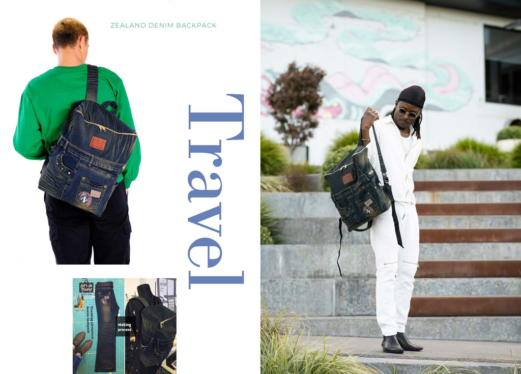 Zealand Upcycled Denim Backpack