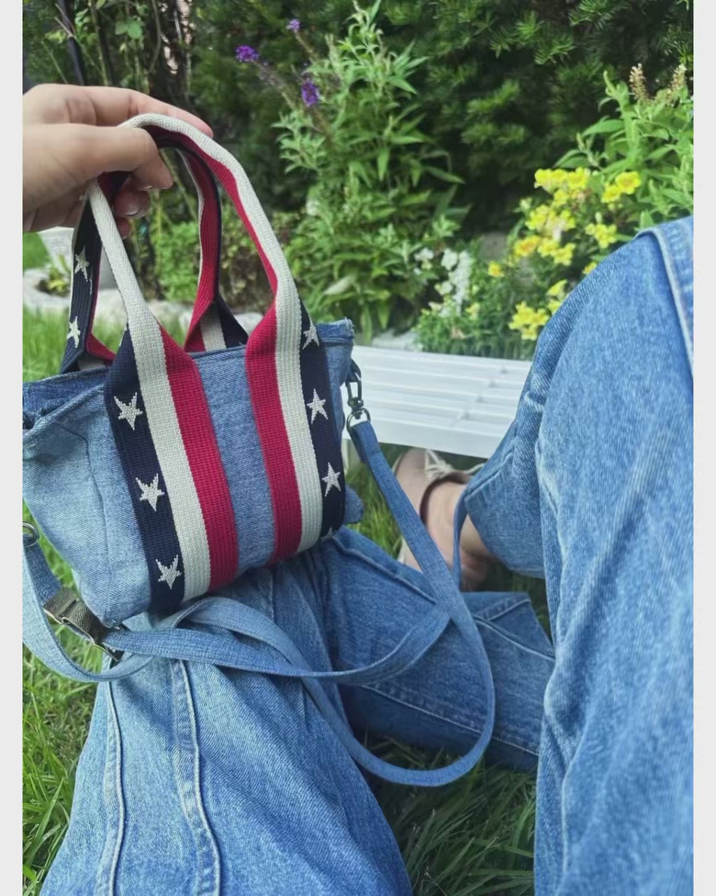 Hand-Grip Mini Denim Tote Bag 핸드그립 미니 업사이클 데님 토트백