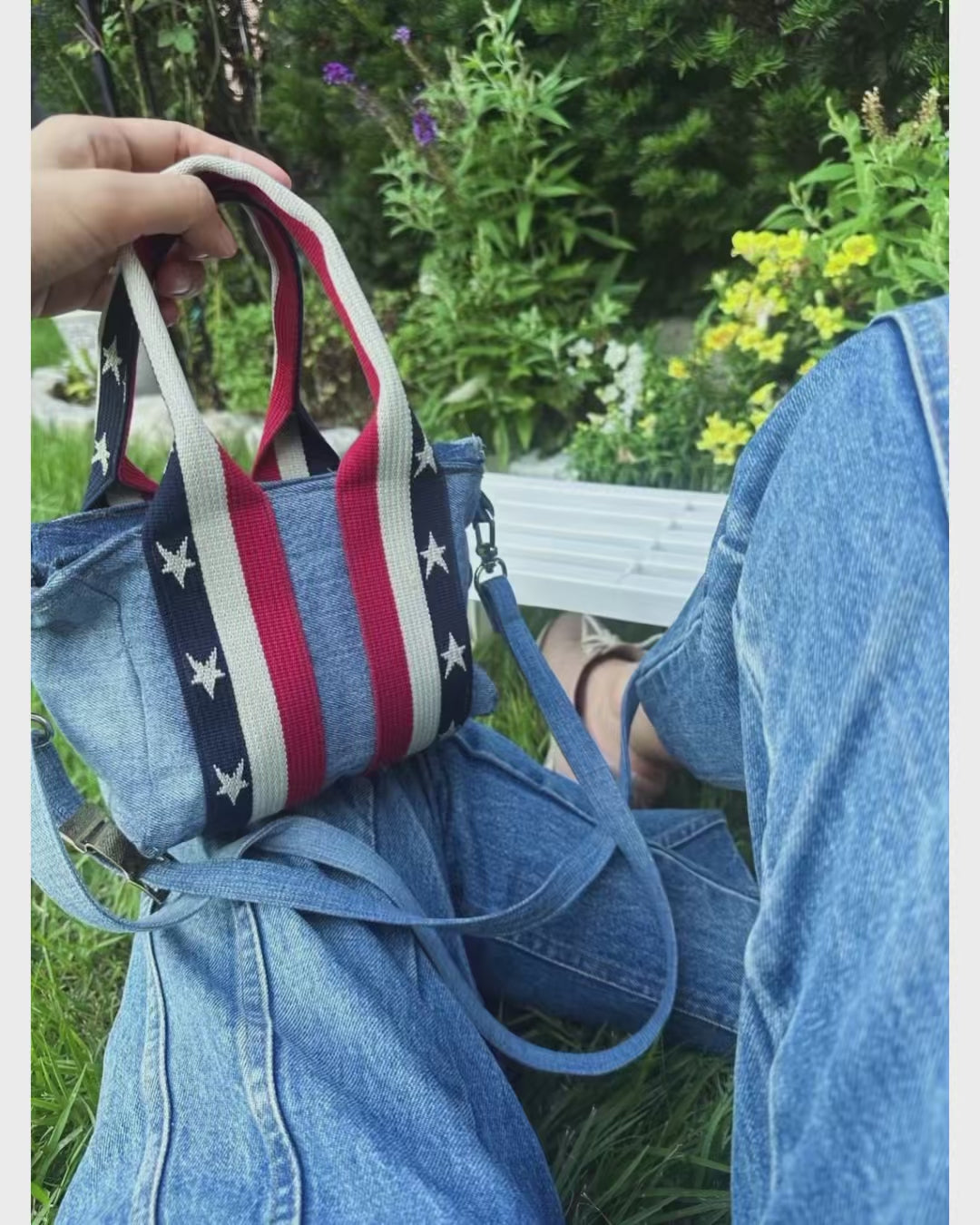 Hand-Grip Mini Denim Tote Bag 핸드그립 미니 업사이클 데님 토트백