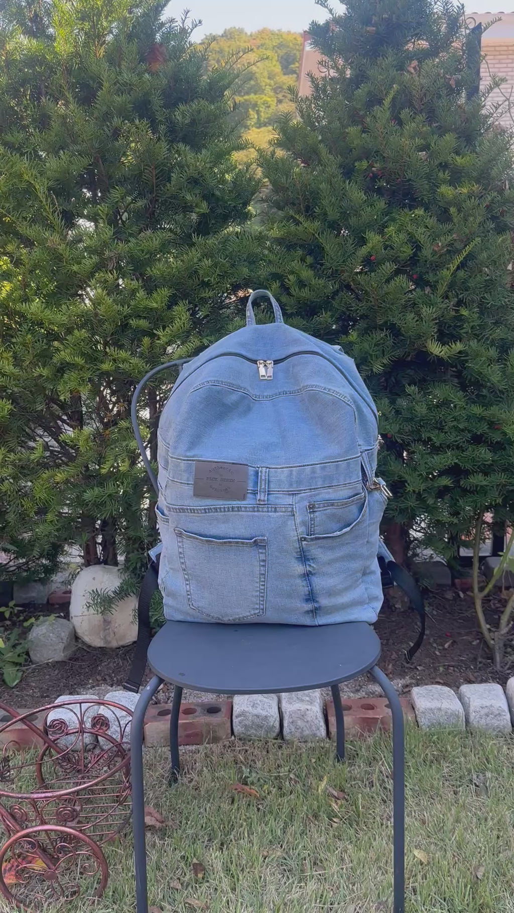 Premium Texture Upcycled Blue Denim - Large / 프리미엄 업사이클 블루 데님 [라지]