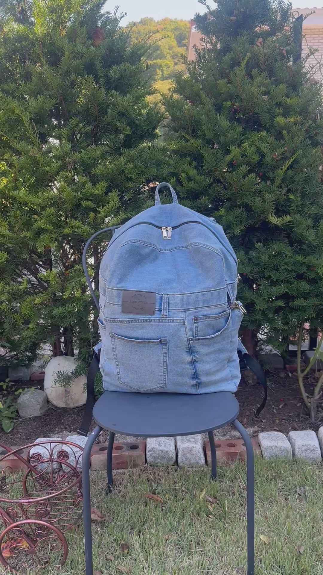 Premium Texture Upcycled Blue Denim - Large / 프리미엄 업사이클 블루 데님 [라지]