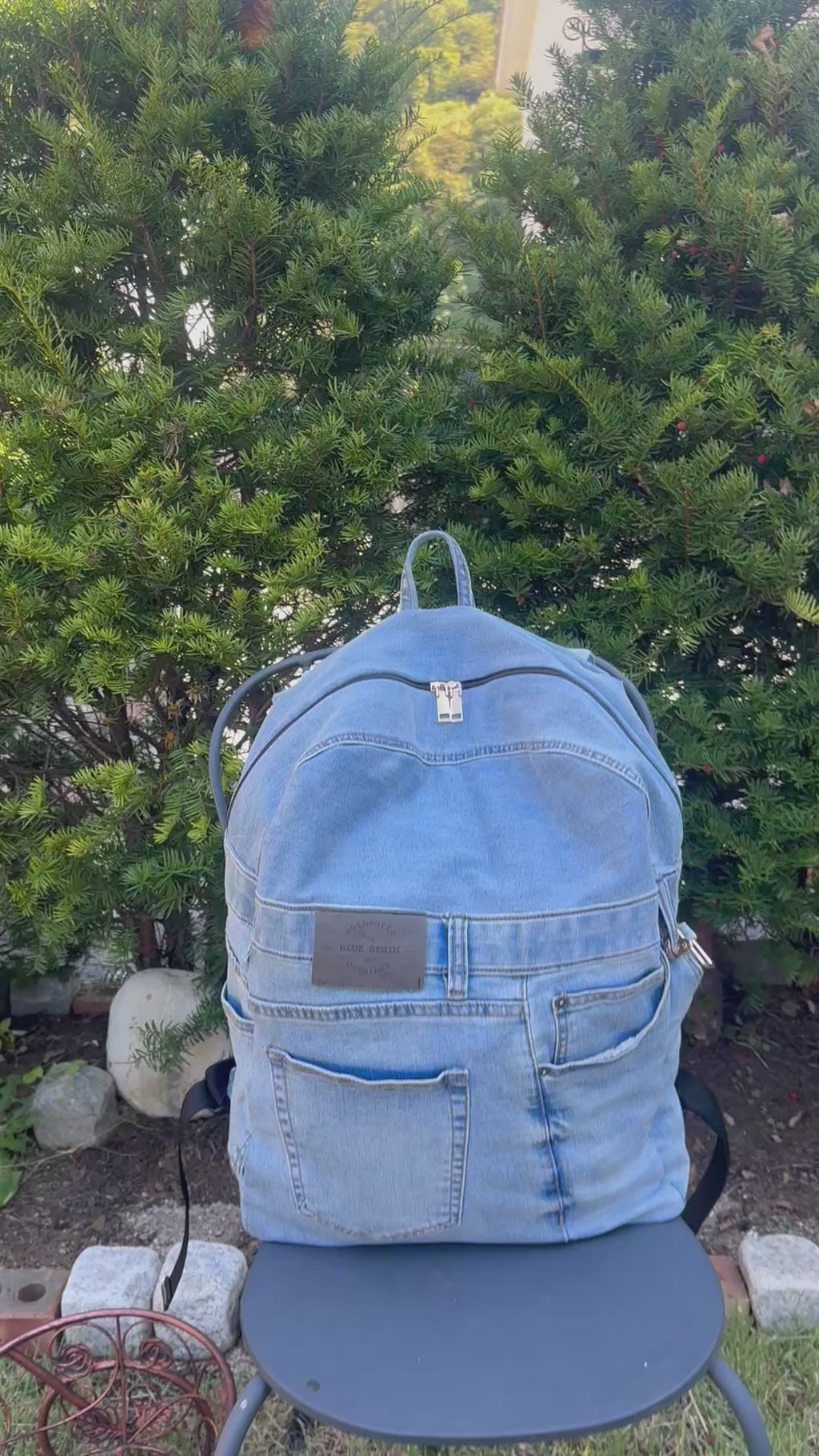 Premium Texture Upcycled Blue Denim - Large / 프리미엄 업사이클 블루 데님 [라지]