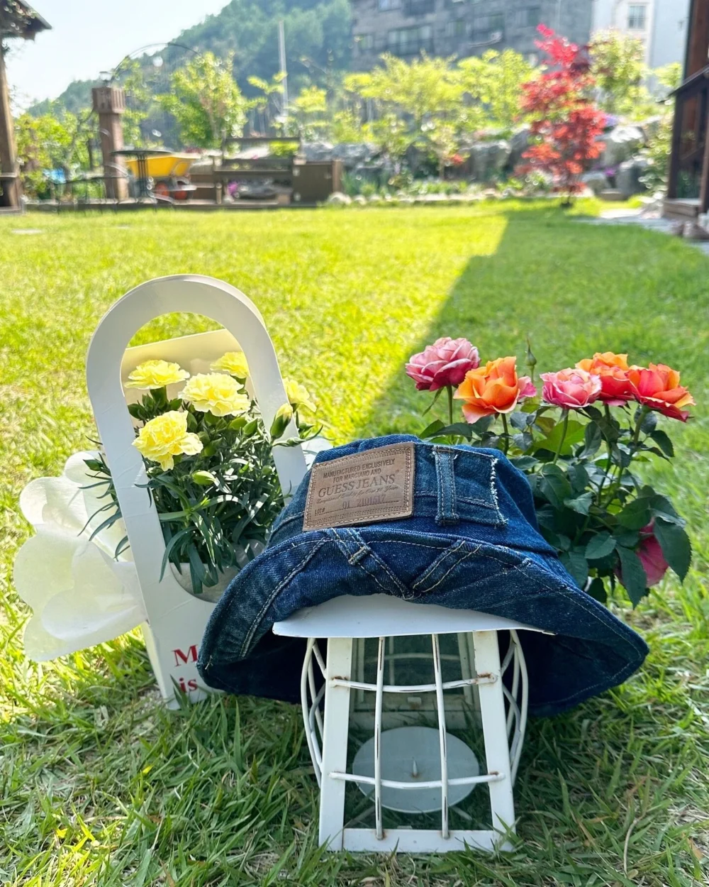 Upcycled Denim Bucket Hat (Denim Blue)- 업사이클 데님 버켓 모자 (데님블루) - ML - Image 8