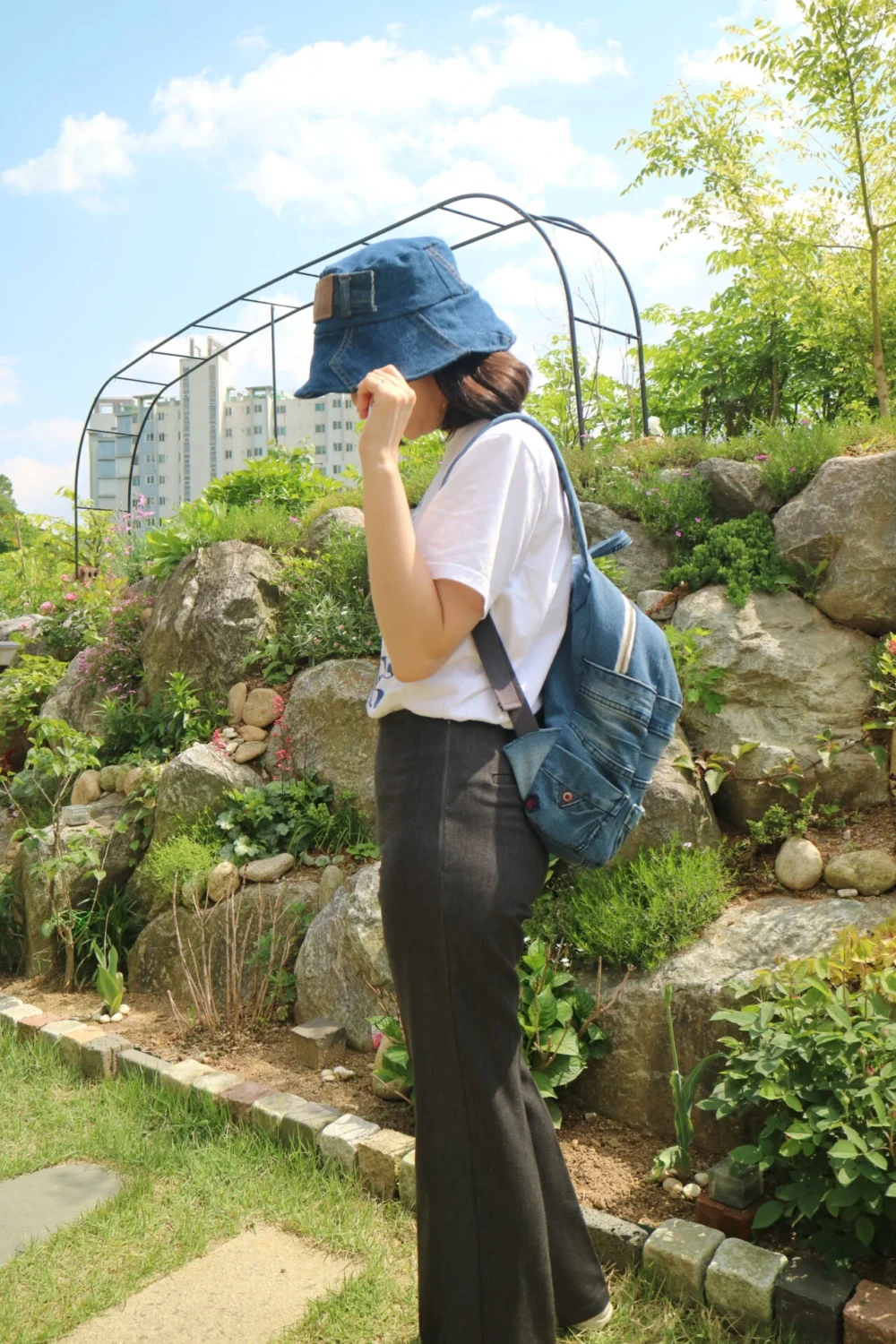 Friendy Denim Backpack - 프랜디 데님 백팩 - S - Image 11