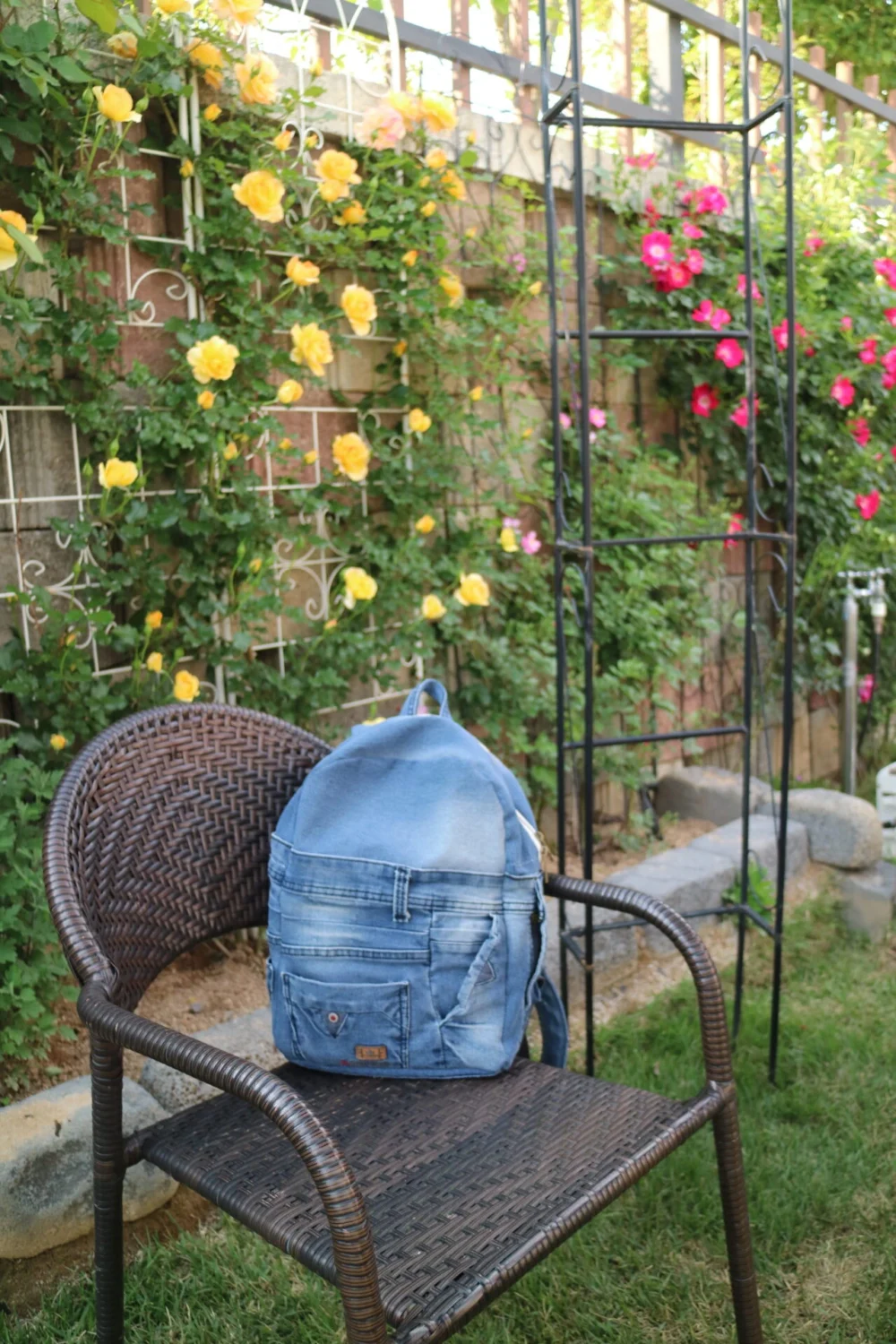 Friendy Denim Backpack - 프랜디 데님 백팩 - S - Image 9