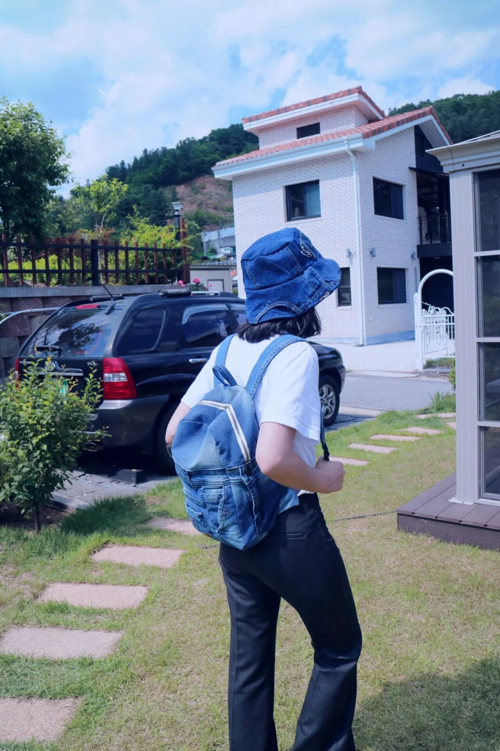 Friendy Denim Backpack - 프랜디 데님 백팩 - S - Image 5